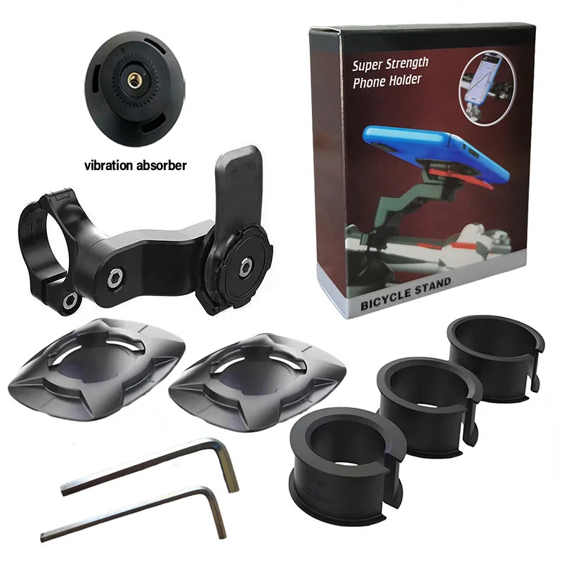 Motorcycle Phone Holder 360° Rotatable Bike Phone Support Anti-Shock Outdoor Riding Navigation Phone Bracket Cycling Accessories