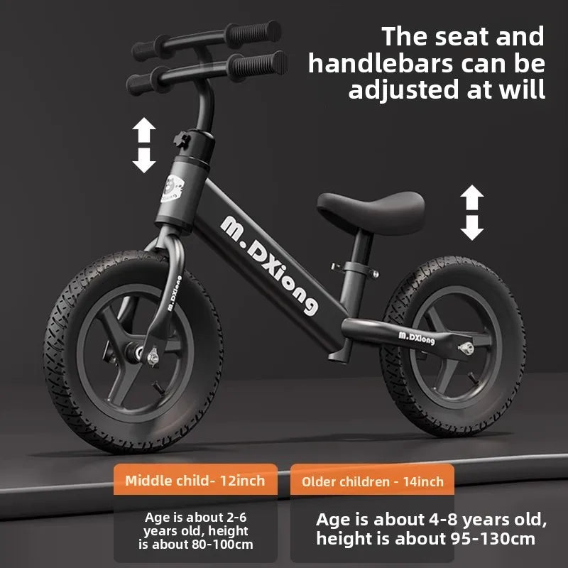 Children's balance bike without pedals, two wheeled scooter, bicycle, slide bike, toy, yo yo bike