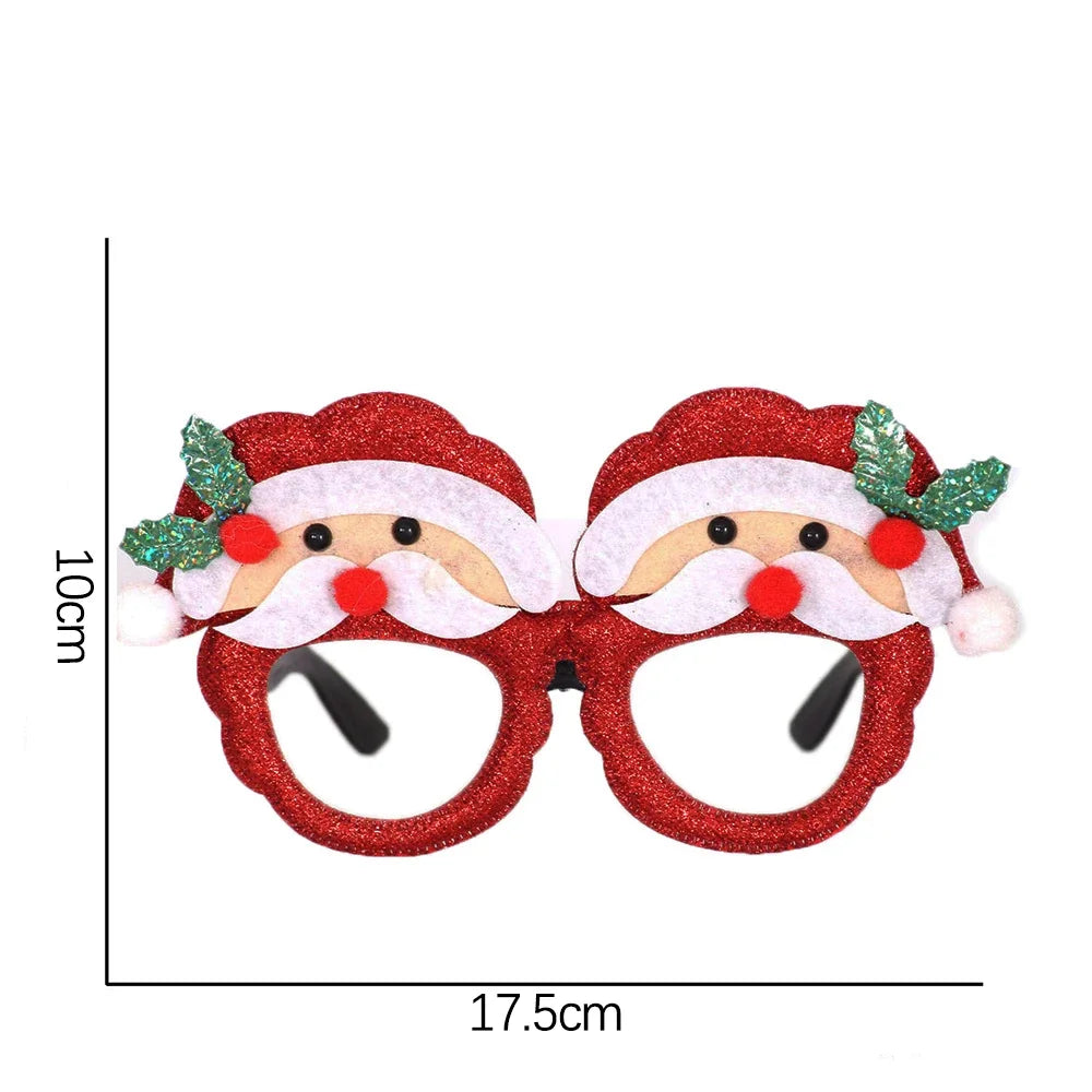 Christmas Glasses Santa Claus Xmas Tree Snowman Plastic Glasses Kid Gift Xmas Party Supplies Photo Props Christmas Decoration