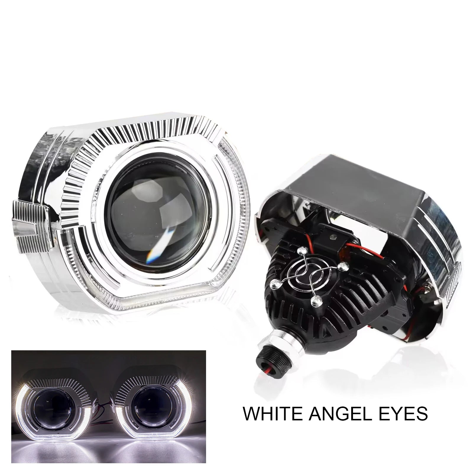 90W 2 PCS 3.0 Inch Blue Bi LED Projector Lens Universal Headlight Retrofit For H1 H4 H7 H11 Auto Light Headlamp Car Accessory