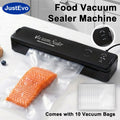 JustEvo Food Vacuum Sealer Machine Portable Automatic Food Saver Includes 10 Bags US Plug Kitchen Mini Packaging Appliance Seal in Seconds