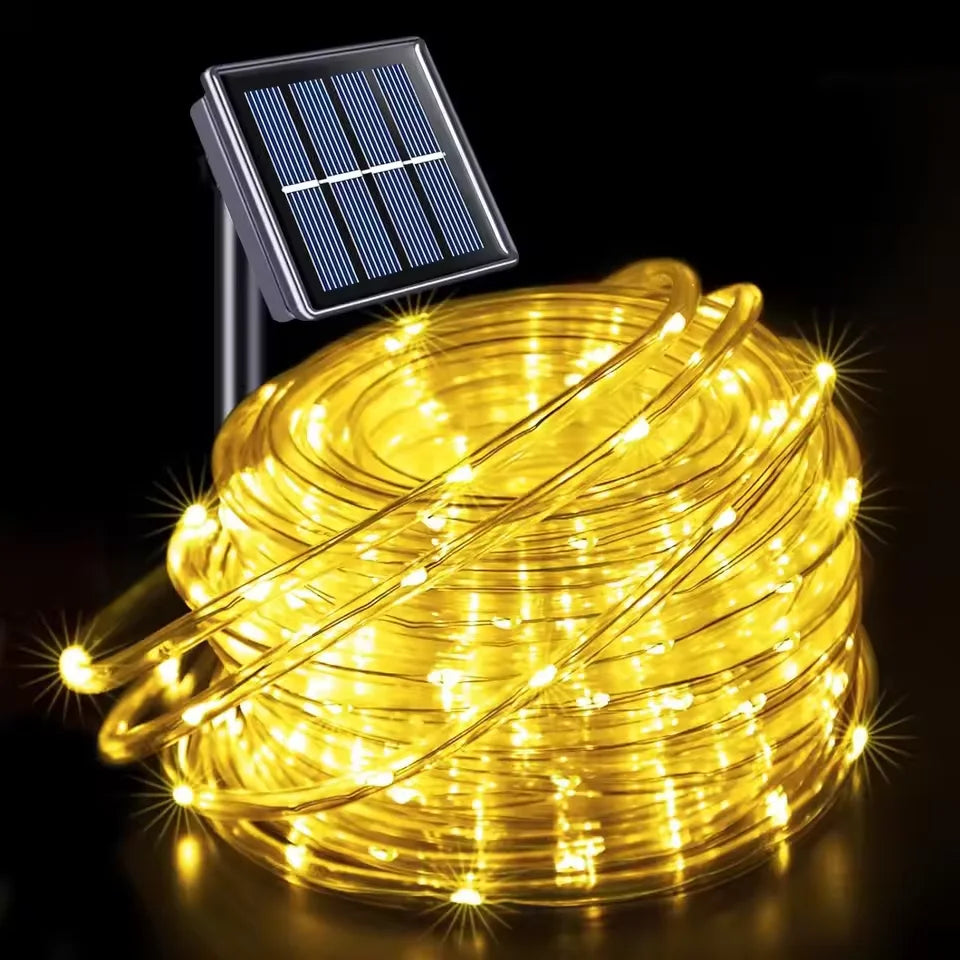 LED Solar Rope Lights Outdoor 50/100/200LEDs 8 Modes waterproof String lights for Garden Christmas Halloween Weddings Decor