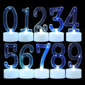 10Pcs LED Flameless Birthday Number Candles 0-9 Elegant Safe Cake Decoration Lights for Anniversaries Festivals Reusable Decor