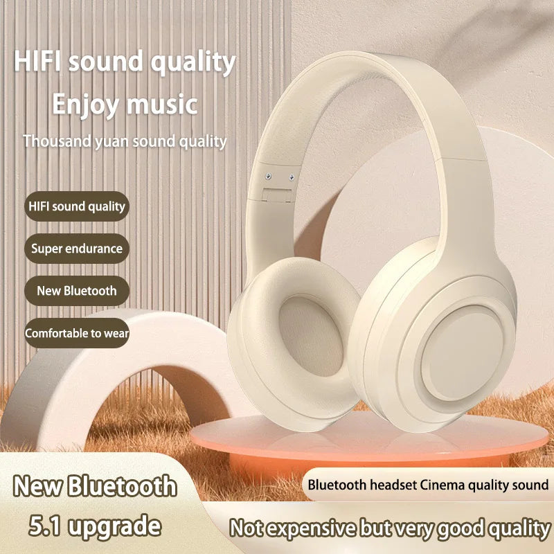 Wireless Headset Bluetooth 5.3 HiFi Stereo Earphones Noise Cancelling Gaming Headband Foldable with Mic Sport Earbuds 2026 New