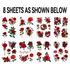 8 Sheets Large Temporary Tattoo Sticker Fake Tattoos for Women Girls,Waterproof Long Lasting Body Art Makeup Sexy Realistic Arm