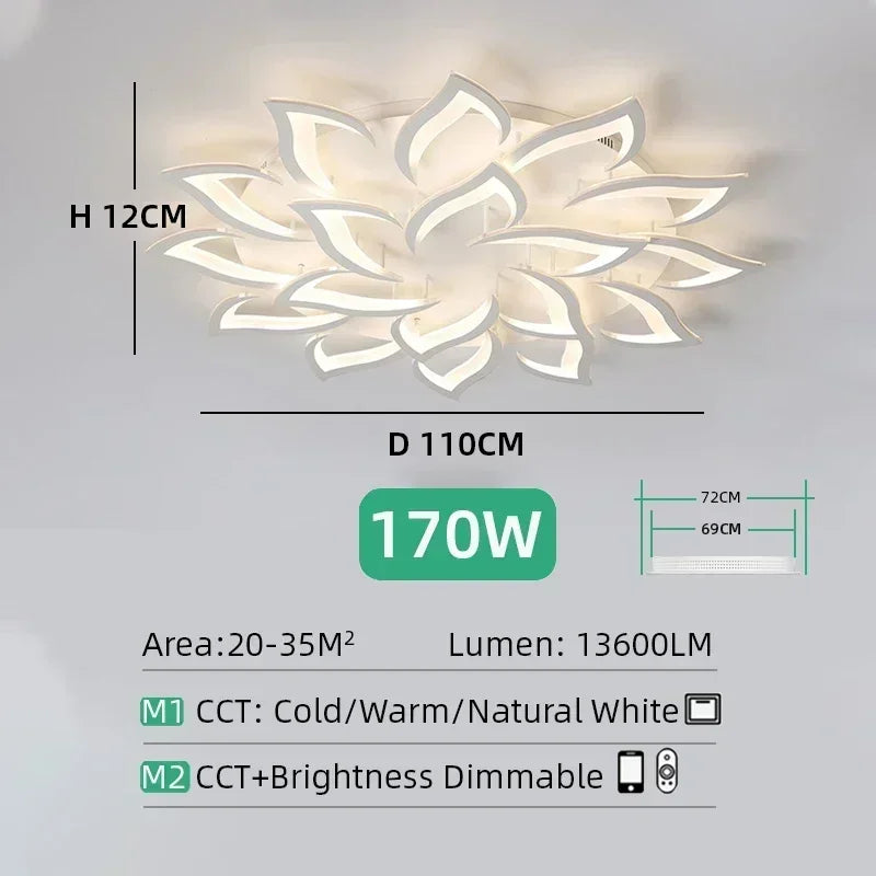 Designer LED Petal Chandelier Living Room Bedroom Kitchen Modern Lamp Home Interior Lighting Luxury High-end Decoration Fixtures