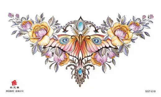Disposable Tattoo Sticker, Fake Tattoo for Woman, Waterproof Body Art Tattoo for Couples Letter Lotus Flower Temporary Tattoo