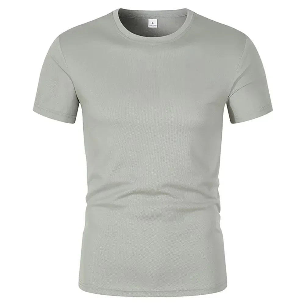 2026 New Running T-shirt Men's Summer Fashion Round Neck Comfortable Breathable Short Sleeve Fitness Exercise Speed Drying Top
