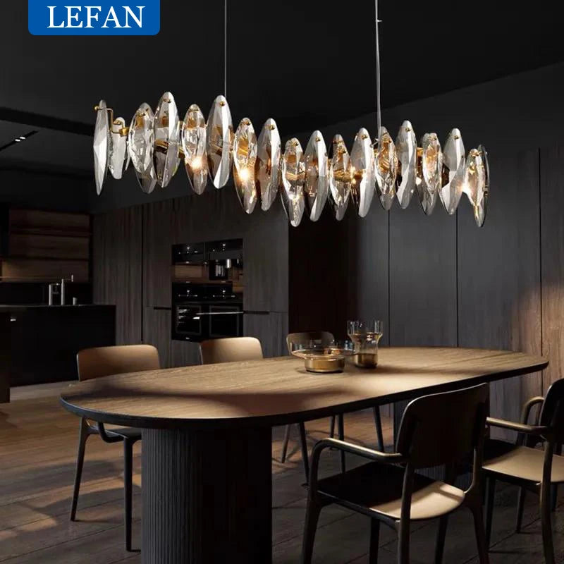 Modern Luxury Crystal Chandeliers Lighting Indoor Lustre E14 LED Pendant Lamp for Living Room Art Decor Hanging Light