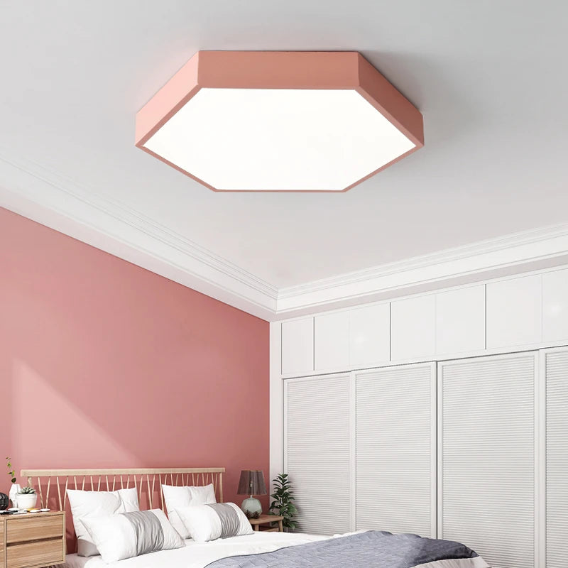 ADELIER Modern LED Ceiling Lights Macaron Hexagonal Ceiling lamp Study Living room Bedroom Living Room Lighting