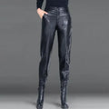 Pants for Women High Waist PU Leather Harem Woman Trousers Aesthetic One Size Classic Autumn Trends 2025 90s Outfits Clothing G