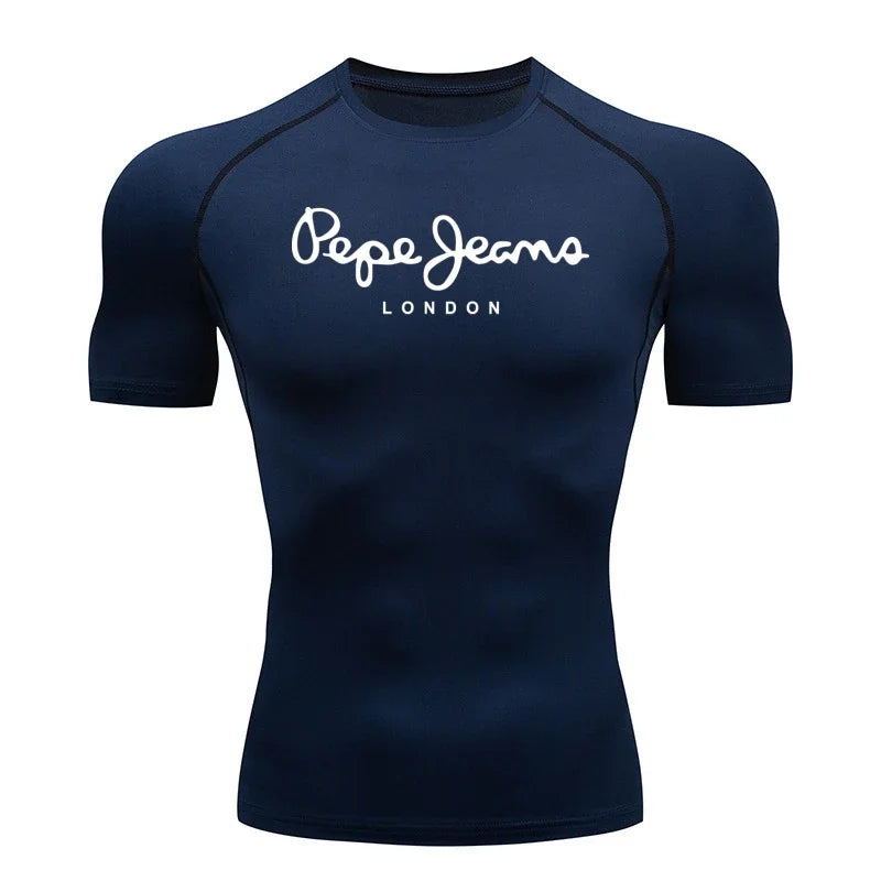 Sports T-shirt Men's Quick Drying Short Sleeved Sports T-shirt Top Gym Fitness Tight Fitting Shirt Training Running T-shirt Men