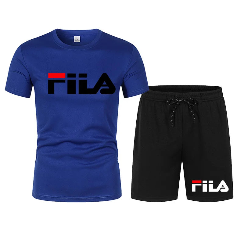 Men's two-piece sportswear breathable quick drying short sleeved T-shirt pants set running fitness 2026 summer big discount