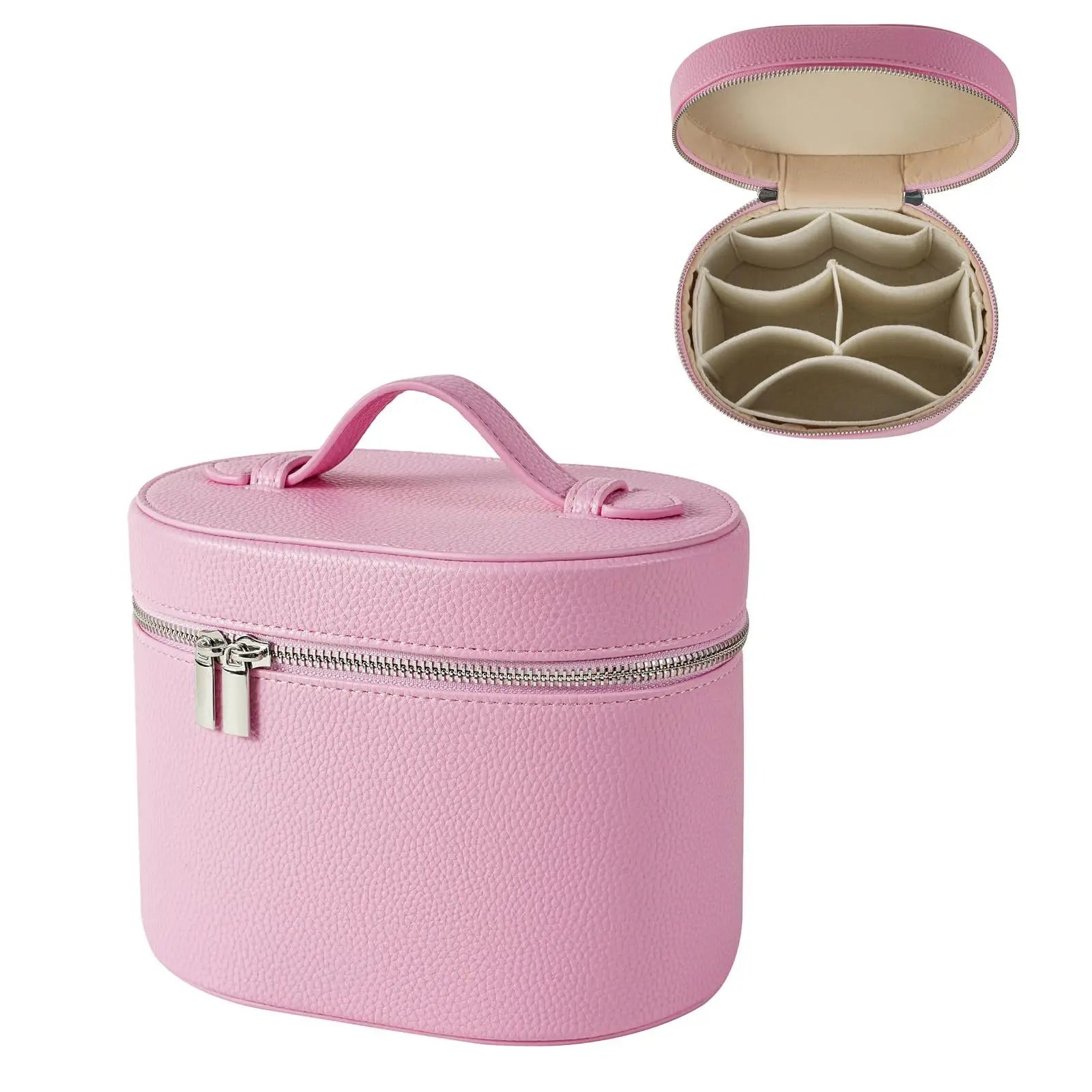 Large Capacity PU Leather Makeup Bag Portable Makeup Box For Women Girls Travel Toiletry Cosmetic Organizer
