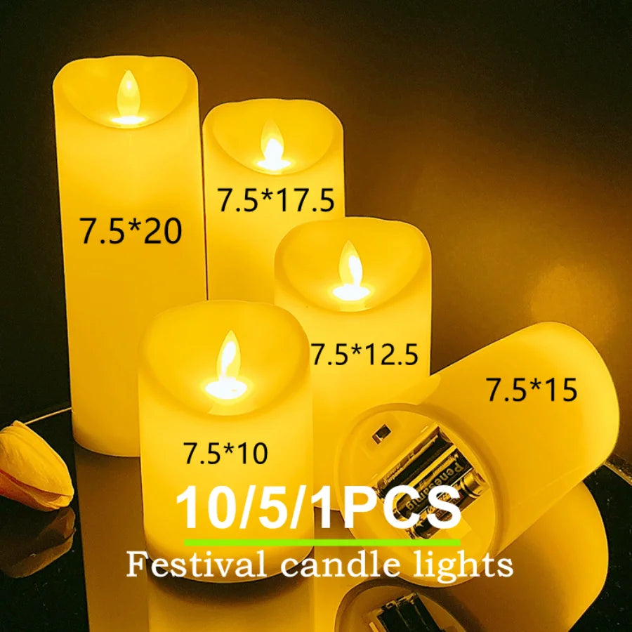 10~1PCS Wholesale LED Candles Flameless Flickering Light Flameless Candle for Christmas Wedding Decor Birthday Party Supplie