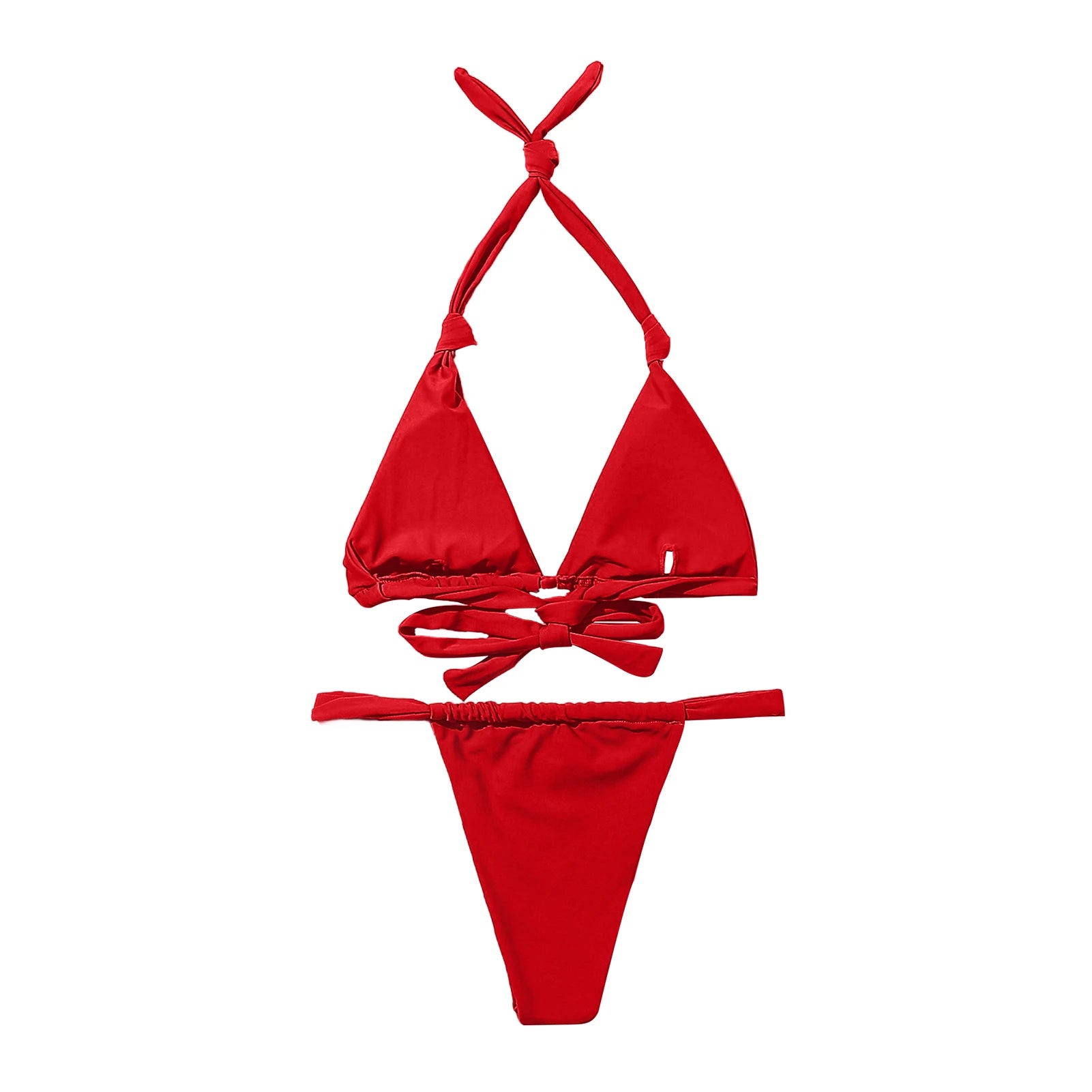 Sexy Folds Bikini Set Solid Micro Bikinis Women Swimsuit Female Triangle Swimwear Beach Wear Bathing Suit
