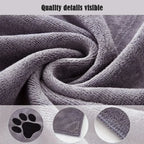 35*75cm/50*100cm Microfiber Pet Bath Towel Embroidered Super Soft Absorbent Cat for Dogs Grooming Supplies
