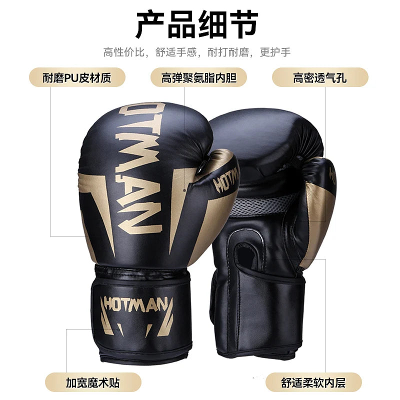 Professional Boxing Gloves for Adults & Kids MMA Sanda Training, Combat-Proven Punching Bag Mitts with Impact Protection for Men