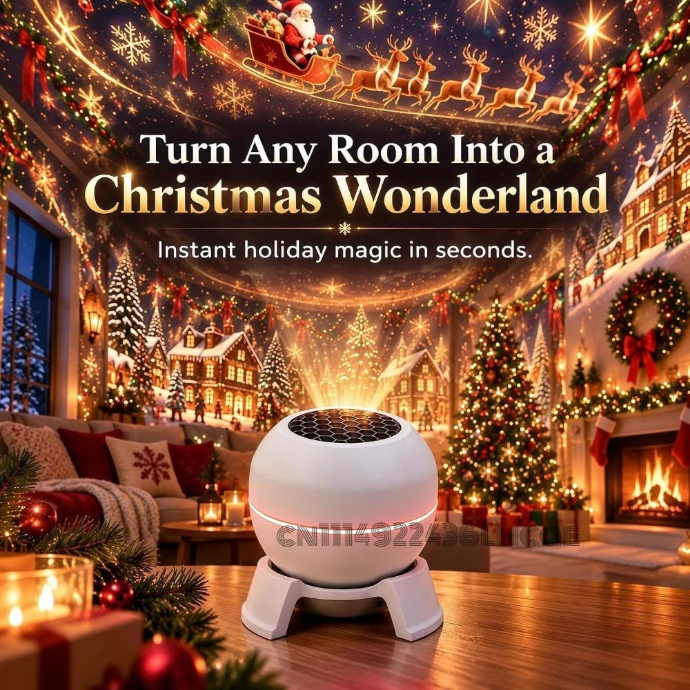 *^*Magical Christmas Projection Night Light,USB Christmas Projector Indoor,Magical Christmas Projection Night Light Holiday Room