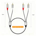 Double RCA audio cable, 2 pairs of RCA cables for computer, TV, amplifier, subwoofer, and speaker connection