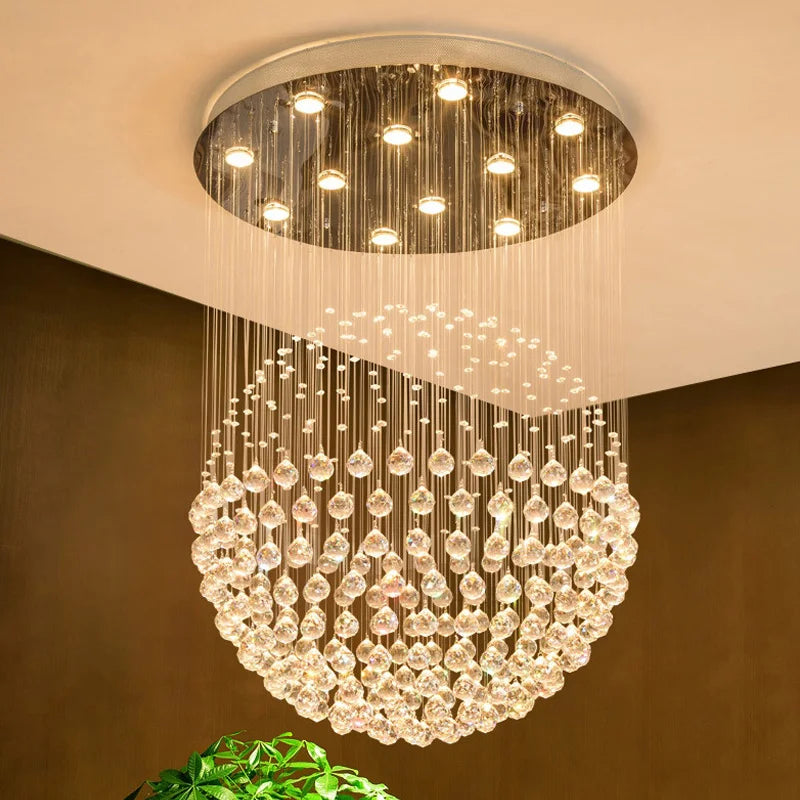 Luxury Crystal Chandeliers Living Room Lights Żyrandol Hanging Ceiling Lamp Pendant Light Home Decor Lighting Lamps Lustre Led