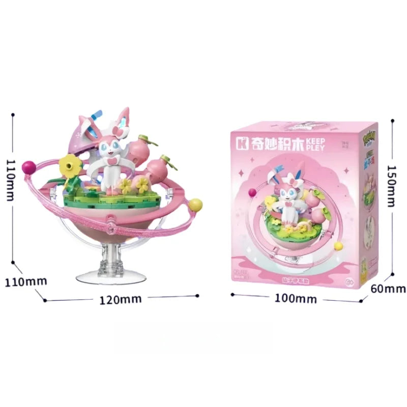 New Keeppley Original Pokemon DIY Building Blocks Toys Cartoon Eevee Family Planet Series Assembly Model Ornaments Toy Fans Gift