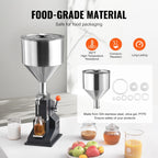 SucceBuy A03 5-50ml/5-100ml Manual Liquid Filling Machine Paste Bottle Filler Adjustable with Hopper for Water Shampoo Honey