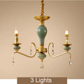 Mediterranean Style Ceramic Crystal Chandelier for Living Room Bedroom Villa Duplex - Elegant Lighting Fixture