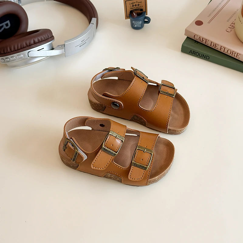 2025 Summer New Children Casual Sandals for Girls Boy Fashion Korean Style Soft Bottom Anti-slippery Versatile Roman Beach Shoes