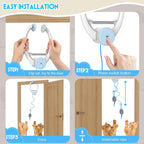 Interactive Cat Toys for Indoor Cats, Smart USB Rechargeable Door Hanging retractable cat toy, with 3 Catnip Mice, for Bored Cat