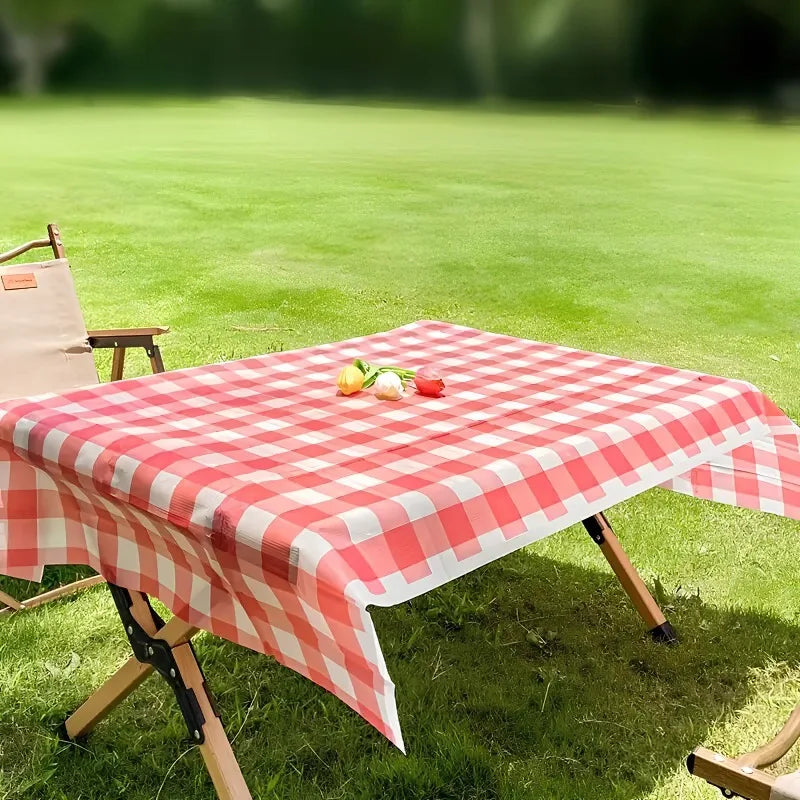 1/3PCS Disposable Checkered Tablecloth Plastic Tablecloth for Birthday Party Wedding Picnics Easy To Clean