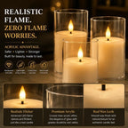 Flameless LED Electronic Candles Complete Set, Decorative Candle Lights for Christmas, Wedding, Party, Tabletop Home Decorations