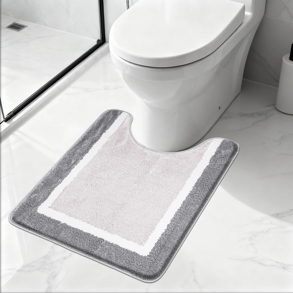 U-Shaped Toilet Mat Bathroom Mat Bathroom Carpet Bathroom Carpet Memory Foam/Chenille Bath Mat Anti-Skid Super Absorbent
