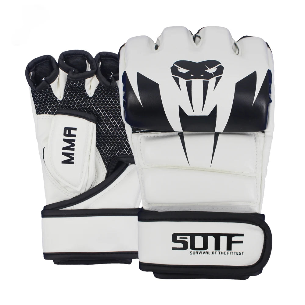 Unisex Sparring Punching Gloves Wear Resistant 3cm Thickened Punching Bag Gloves Fingerless for Boxing Kickboxing Muay Thai MMA
