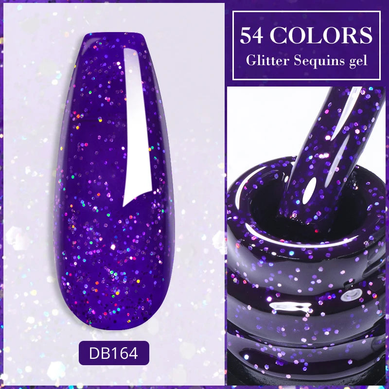 Mtssii 7ML Colorful Reflective Gel Nail Polish Glitter Sparkling Flash Glitter Gel Polish Semi Permanent Varnish Soak Off Nails
