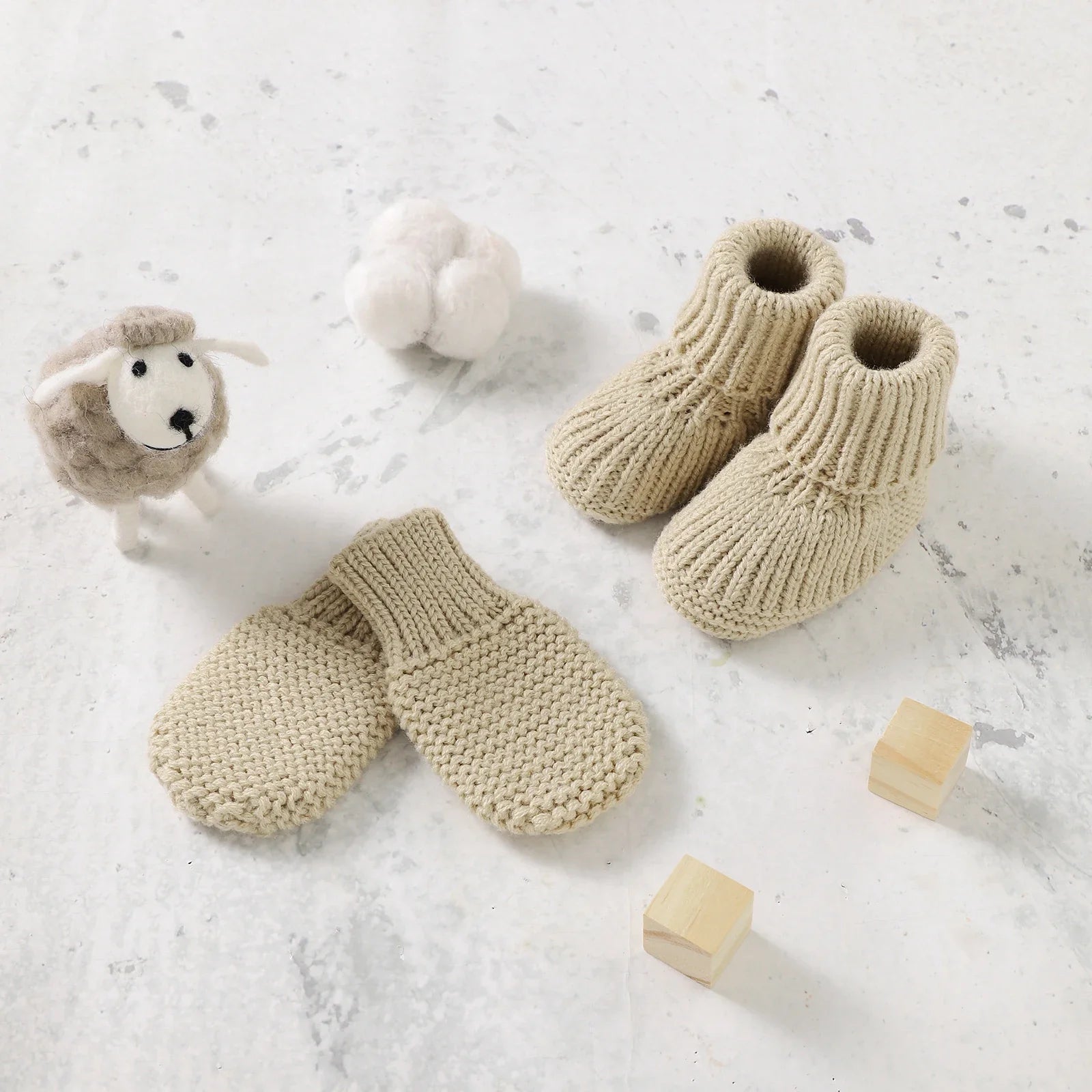 Newborn Baby Clothes Set Knitted Infant Girl Boy Romper +Hat +Gloves +Shoes Fall 4PC Long Sleeve Jumpsuit Outfits +Mitten +Boots