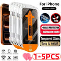 1-5PCS Privacy Screen Protector Dust Free Installation Protector for iPhone 15 14 13 12 11 16 17 Pro Max Anti-Spy Tempered Glass