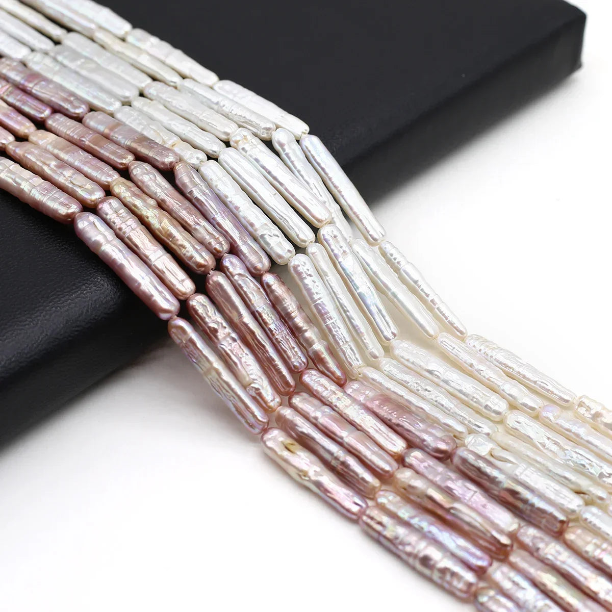Natural Freshwater Pearl Beaded Long Strip Loose Spacer Beads for Jewelry Making Diy Bracelets Necklaces Accessories 5X20MM