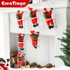 Christmas Decoration Santa Claus Climbing on Rope Ladder Ornament Xmas Tree Decor Home Door Wall Hanging Indoor Outdoor Kid Gift