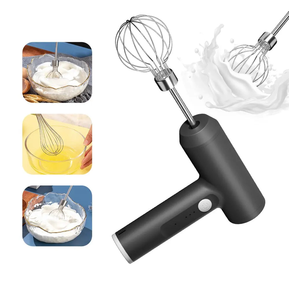 1 Wireless Electric Food Mixer, Portable 3-Speed Hand Mixer, Baking Dough and Cake Cream Mixer, Kitchen Tool