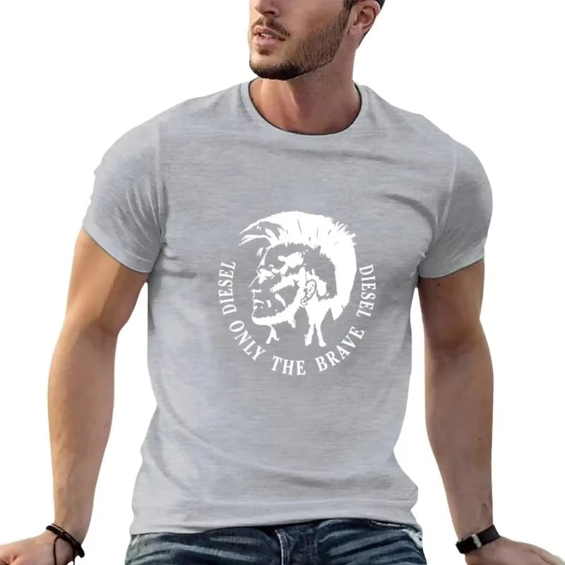 Summer Men's Short Sleeve T-Shirt Paris Print Crew Neck Casual Loose Streetwear Fashion Tops