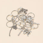 13pcs Cross&Skull Decor Hair Ring,Dreadlocks Beads Hair Braid Rings Clips Dread Locks Hair Braiding Cuffs Decoration/Accessories