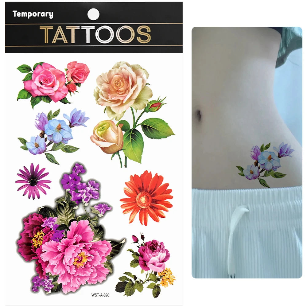 Waterproof Colourful Temporary Tattoos Sticker  Scorpion Butterfly Transfer Fake Tatoo Men Women Body Arm Fake Tattoo Stickers