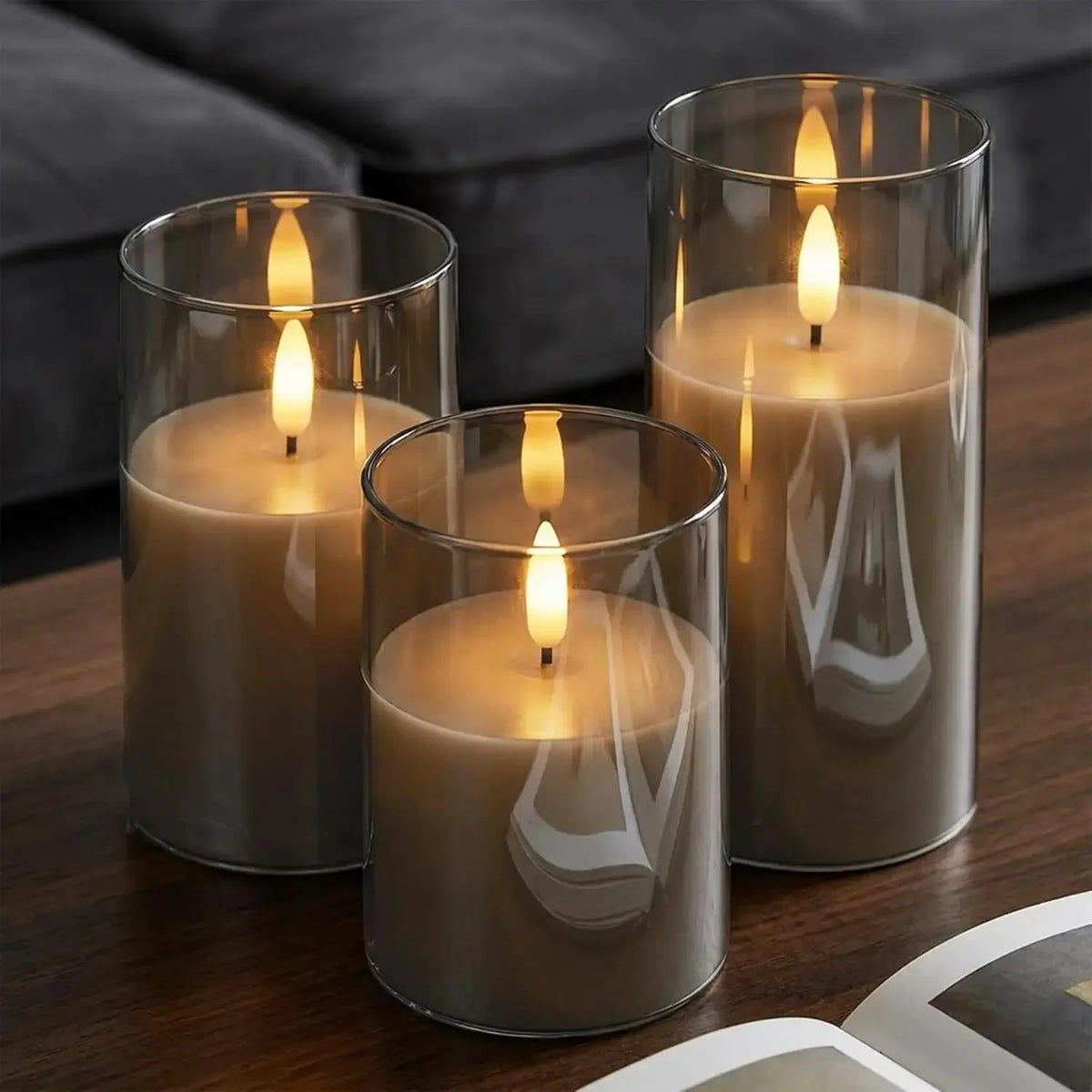Flameless LED Electronic Candles Complete Set, Decorative Candle Lights for Christmas, Wedding, Party, Tabletop Home Decorations
