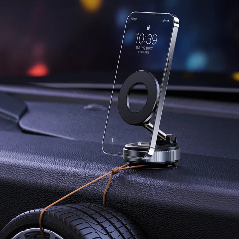 Upgraded 360° Vacuum Magnetic Phone Holder, Magnetic Car Phone Mount, Hands-Free Suction Cup Phone Holder for Car/Gym/Mirror