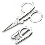 Stainless Steel Foldable Sissors Portable Student Handmade Crafts Scissors Stationery Office DIY School Supplies