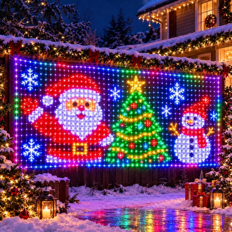 RGBIC LED Flexible Net Mesh Lights Outdoor Waterproof Matrix Grid Patio Pergola Bush Wedding Christmas Party Holiday Yard Decor