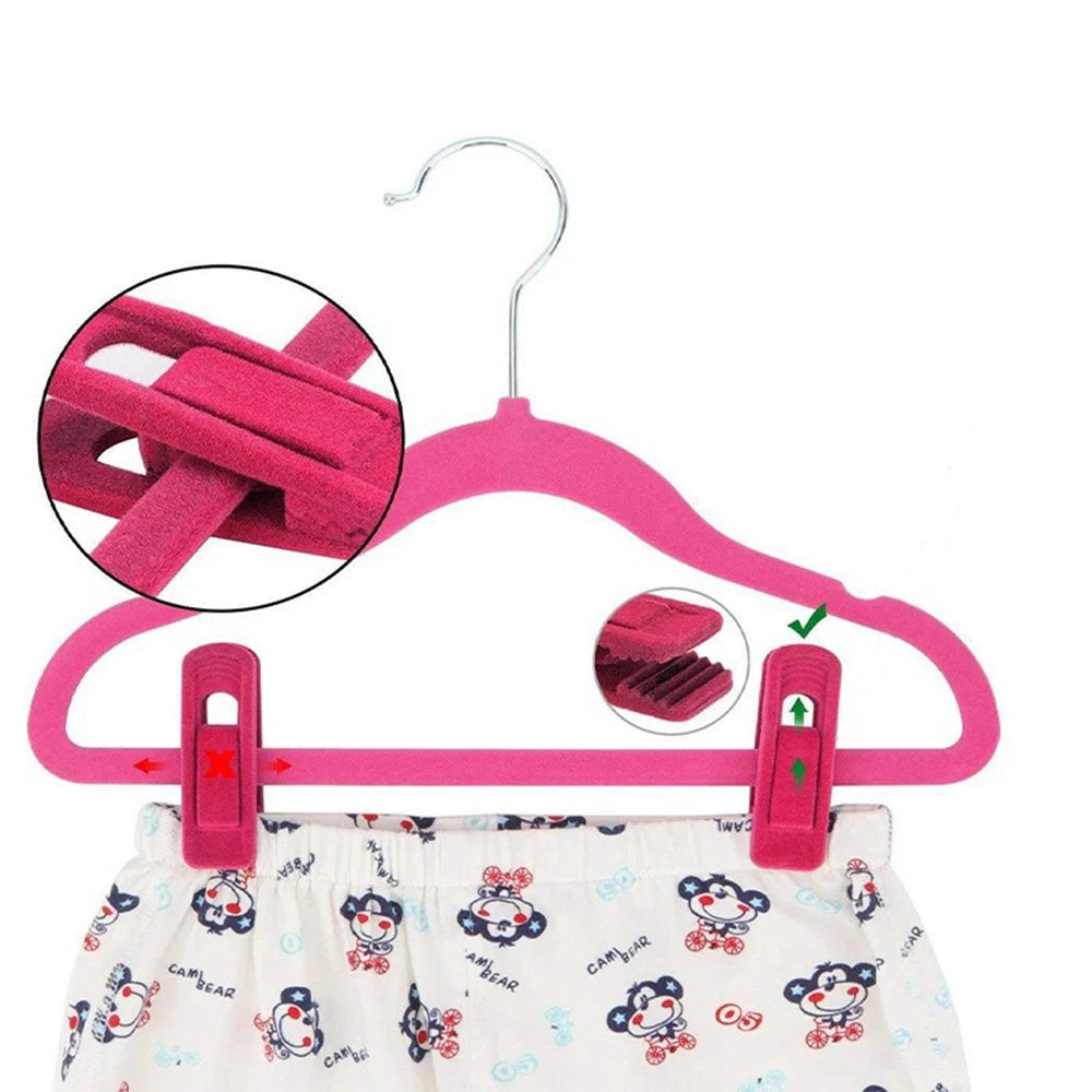 Velvet Hanger Clips, Strong Non-Slip Finger Clips for Pants, Skirts, Ties & Accessories - Perfect for Slim Velvet Hangers
