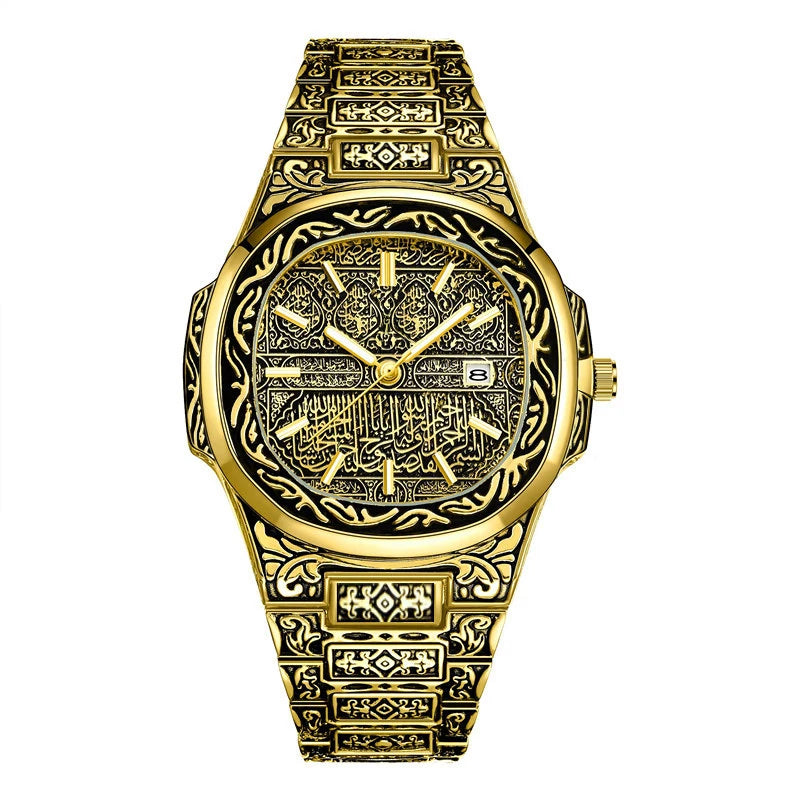 Vintage Men Quartz Watch Luxury Brand Auto Calendar Specific Lines Stainless Steel Strap Wristwatch For Mans Analog