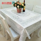 PVC Rectangular Dining-Table Tablecloth Oil Resistant Tabletop Protective Cloth Household Plastic High-end Lace Table Covers Mat